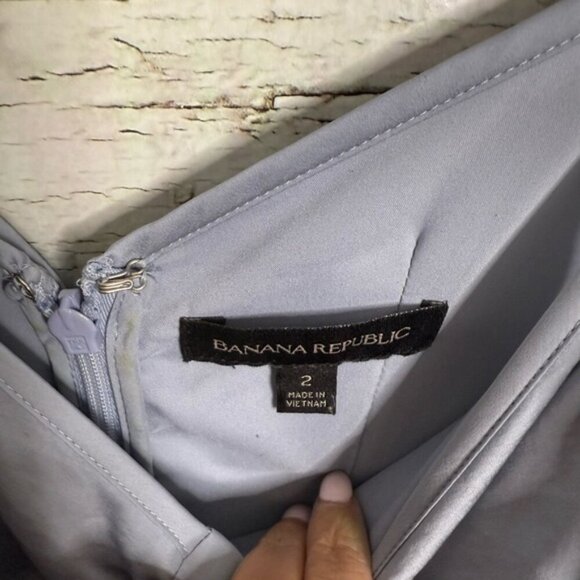 Banana Republic blue Ruched Midi dress size 2 with pockets - Picture 7 of 8